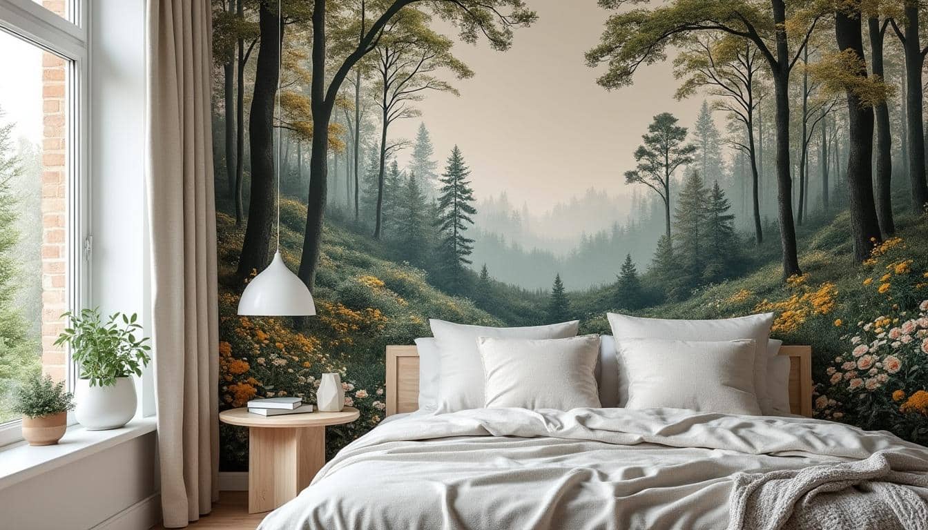 Illustration: Définition et particularités du papier peint panoramique dans la chambre