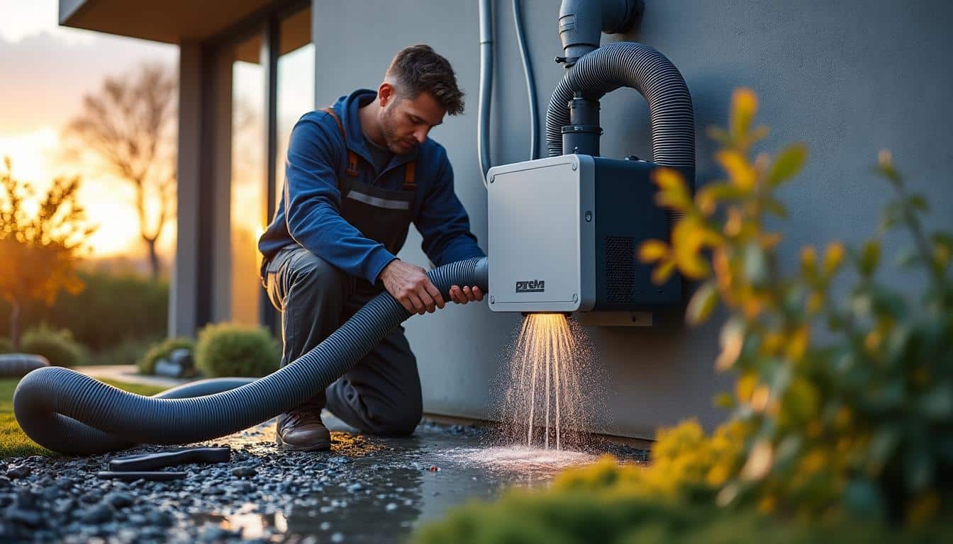 Illustration: Solutions pratiques d’évacuation de l’eau de condensation d’une pompe à chaleur