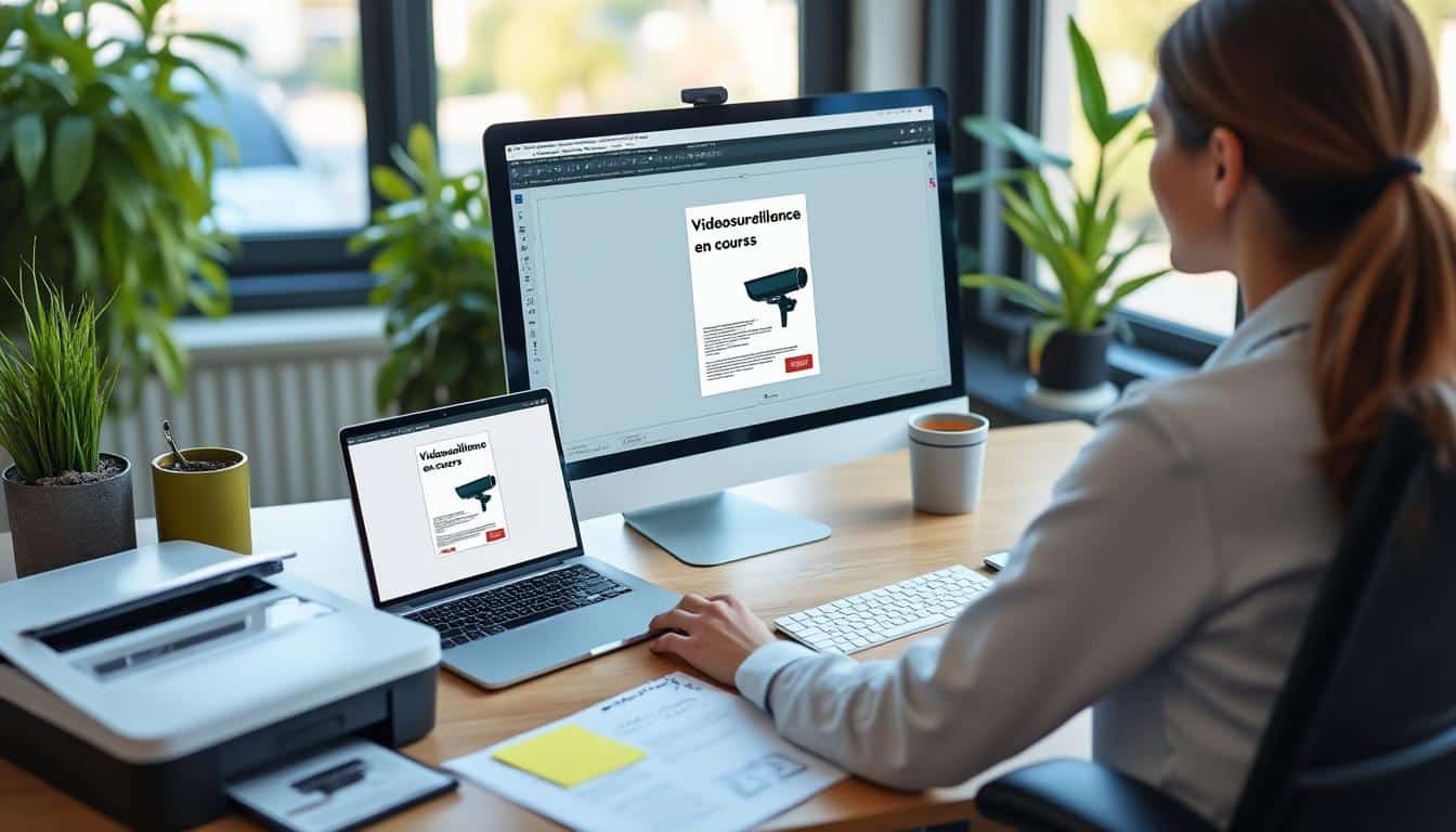 Illustration: Guide pratique pour télécharger, personnaliser et afficher un modèle d’affiche de vidéosurveillance PDF gratuit
