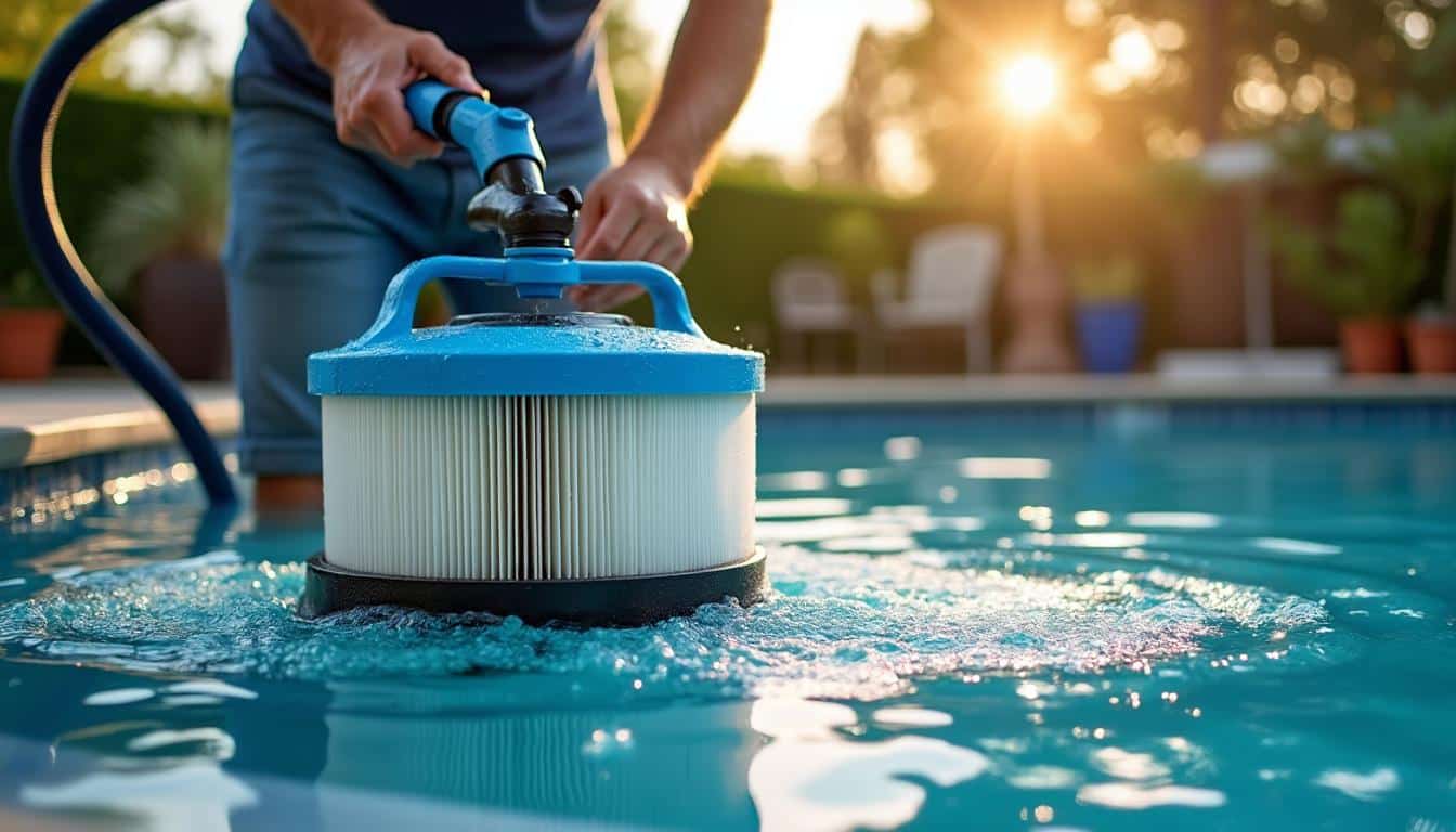 Illustration: Importance du nettoyage du filtre de piscine pour une eau propre et saine