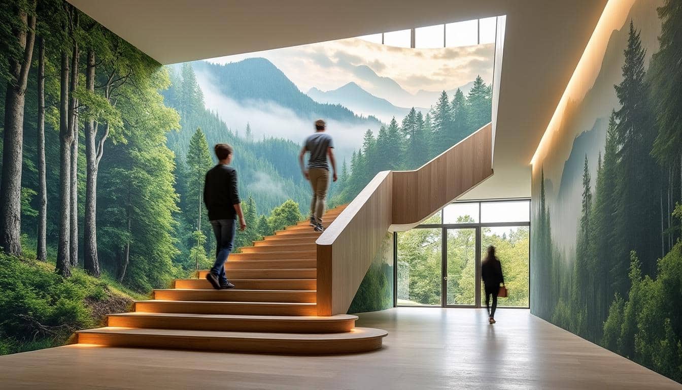 Illustration: Définition et atouts du papier peint panoramique pour une cage d’escalier