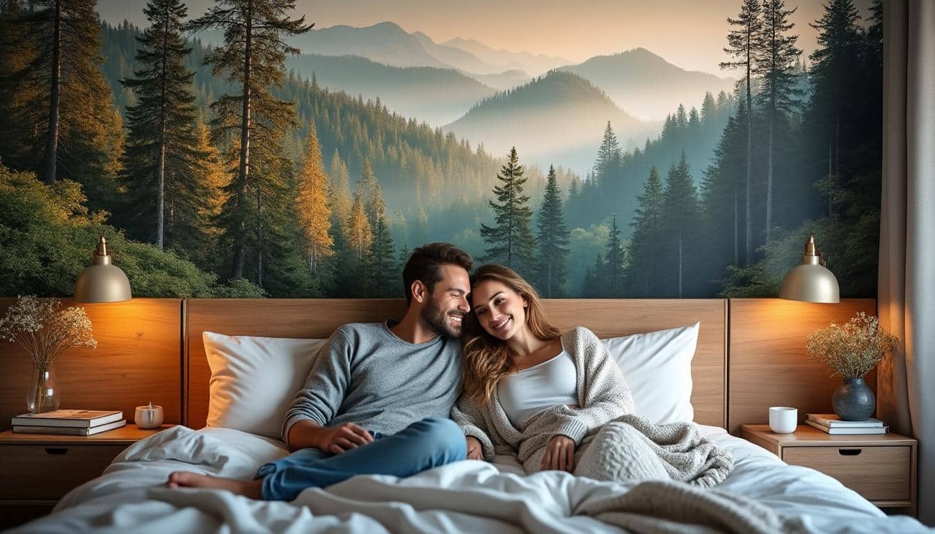 Illustration: Les avantages et effets du papier peint panoramique dans la chambre