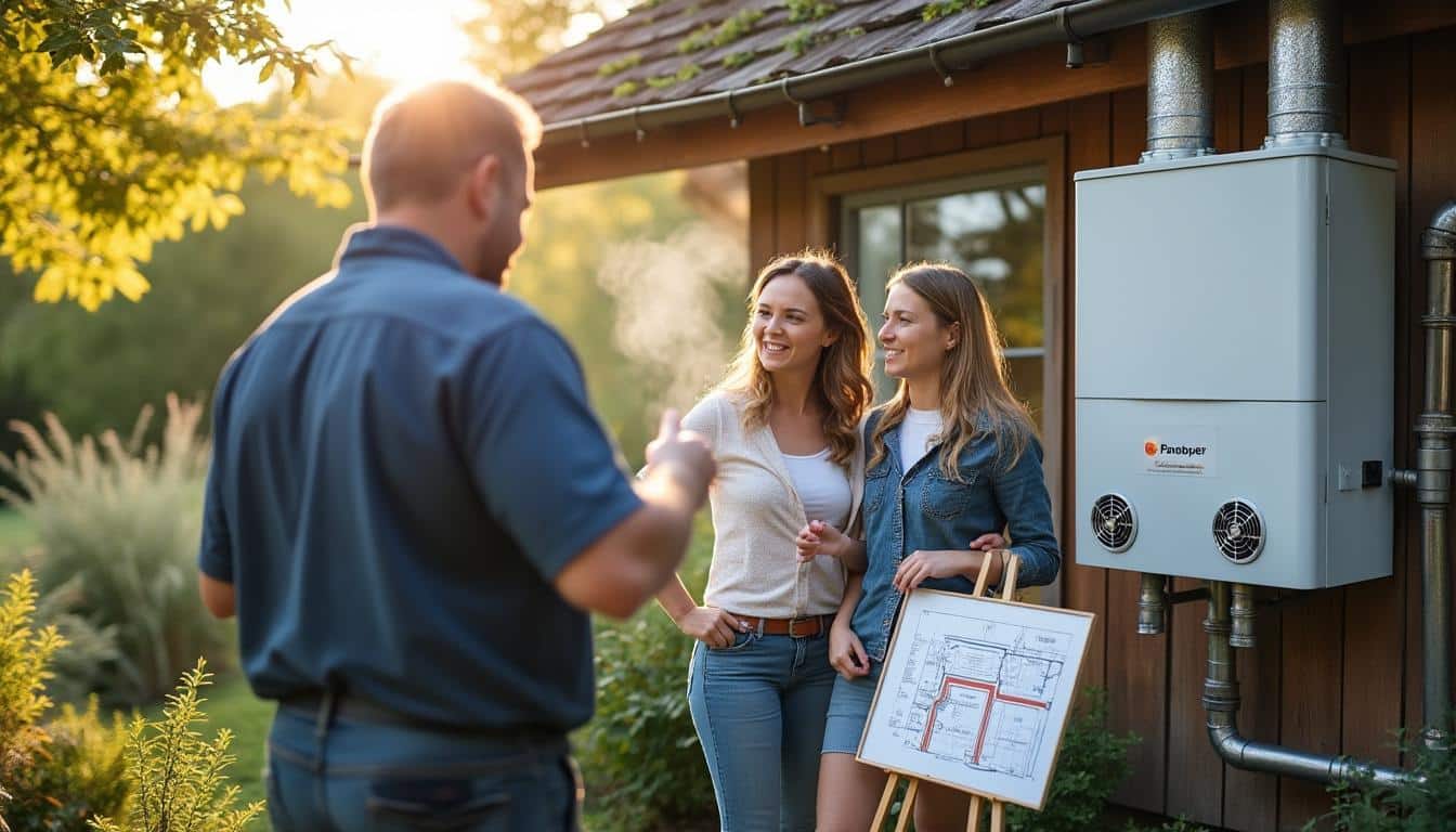 Illustration: Principe de fonctionnement de la pompe à chaleur air-eau étape par étape