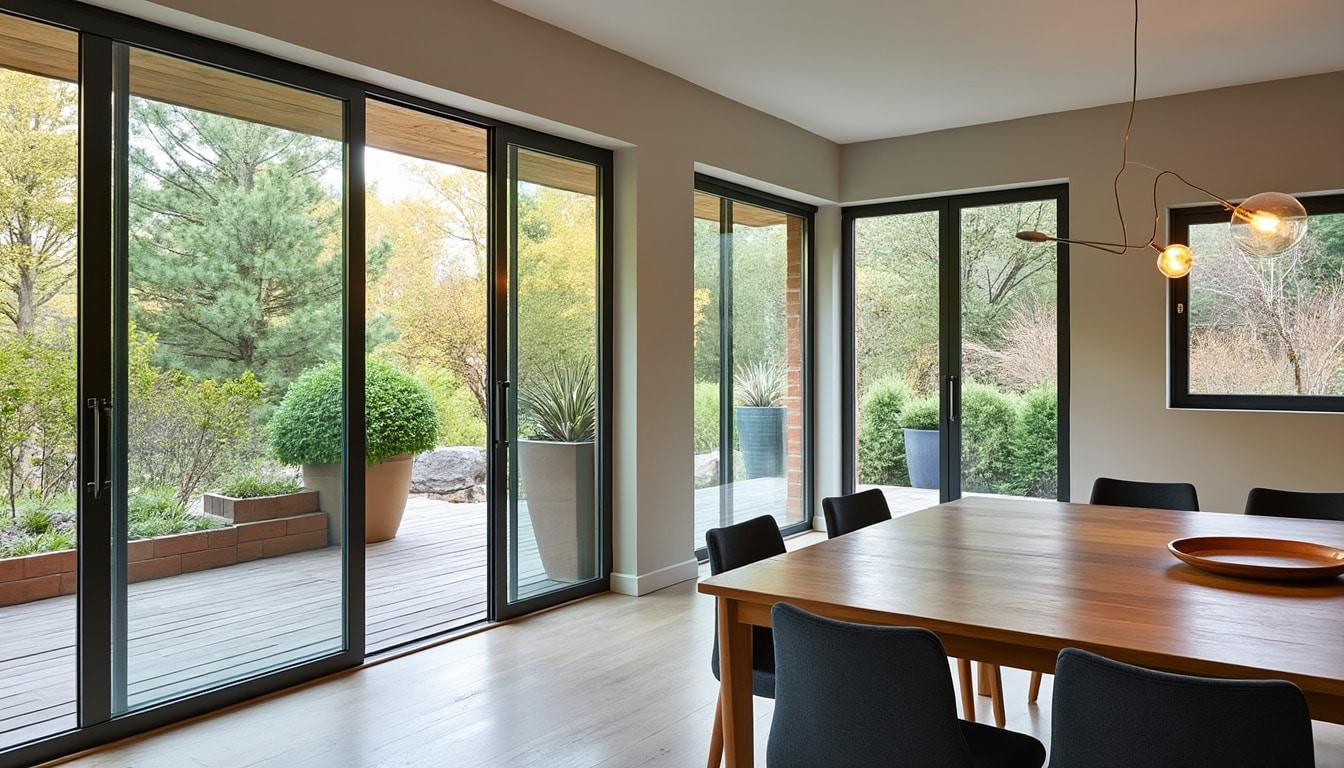 Illustration: Tableaux des dimensions standards de baies vitrées et variantes selon l’ouverture