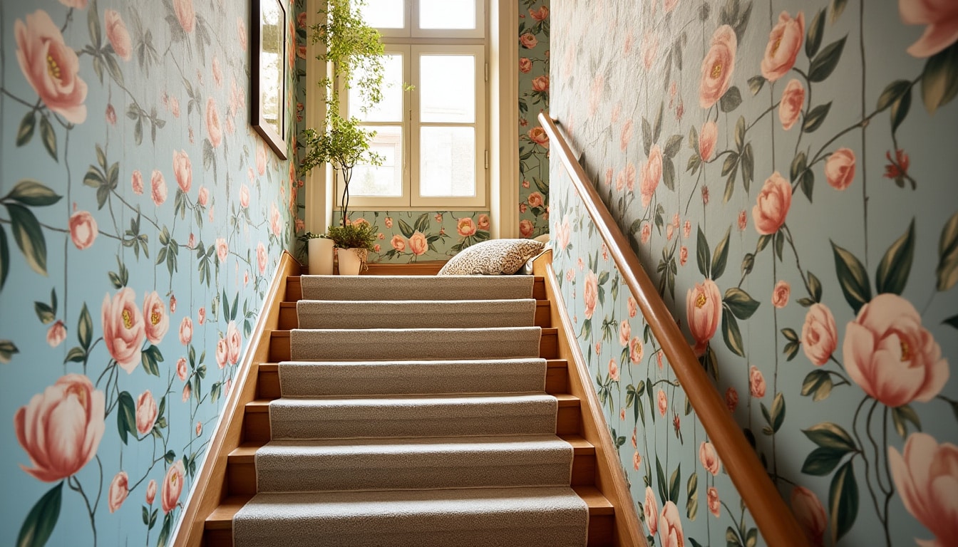 Illustration: Définition et atouts du papier peint panoramique pour la montée d’escalier