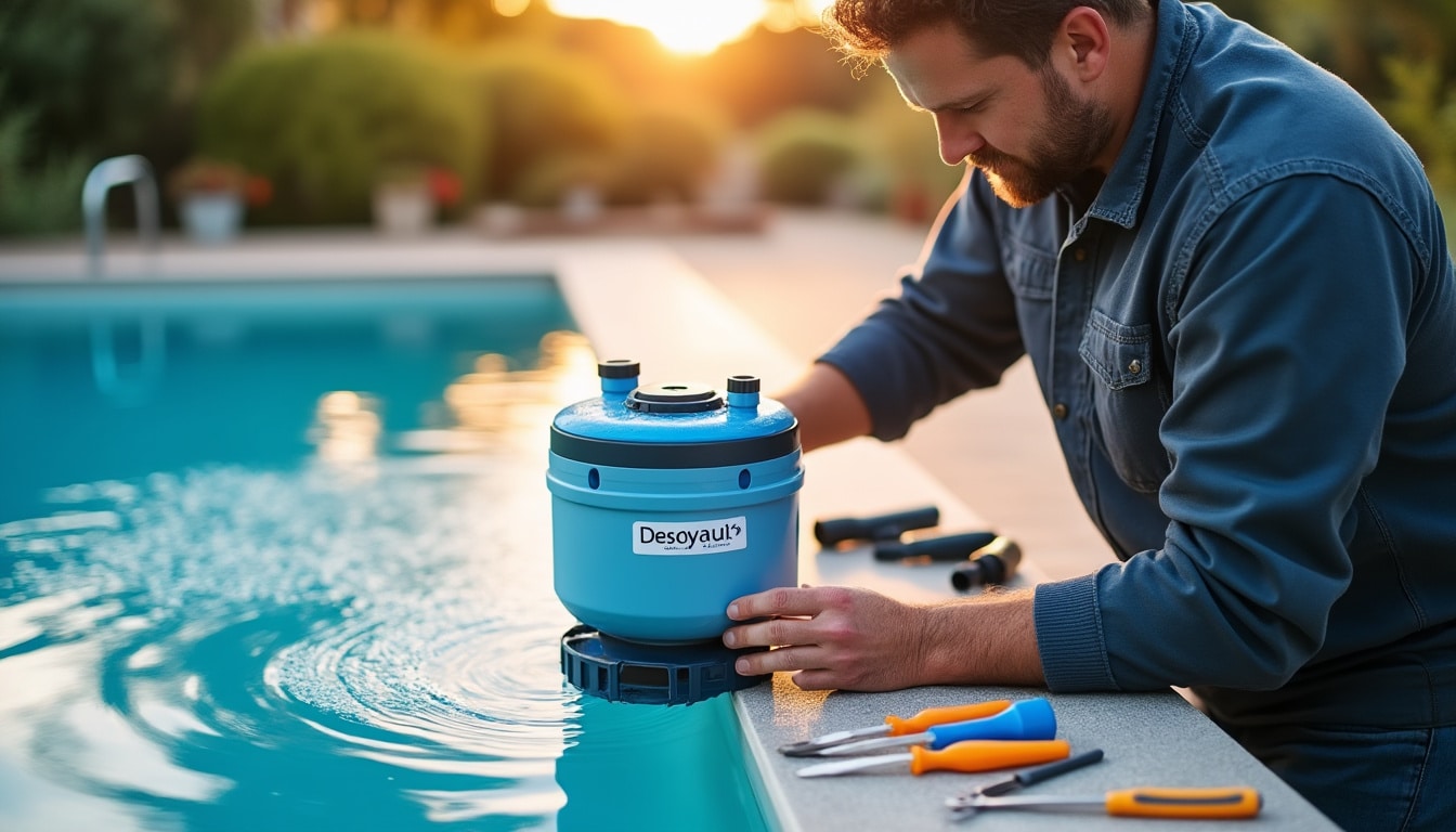 Illustration: Présentation et fonctionnement du filtre Desjoyaux pour piscine