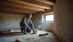 Étaiement du plancher face au vieillissement, affaissement et correction
