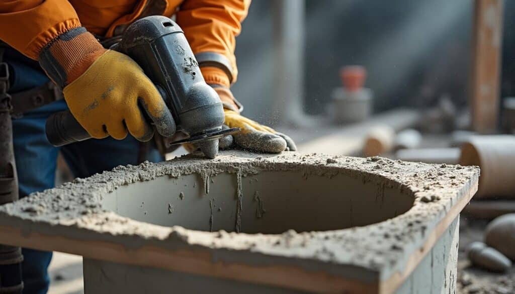 Ferraillage de poteau face aux déformations du coffrage et vibration