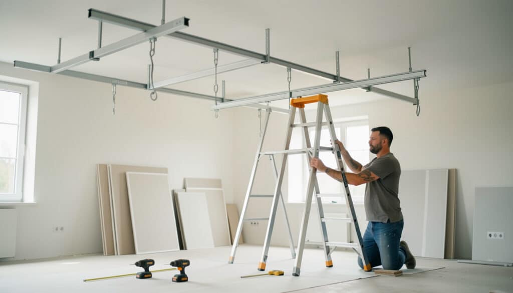 Poser les rails d’un plafond suspendu sans erreur