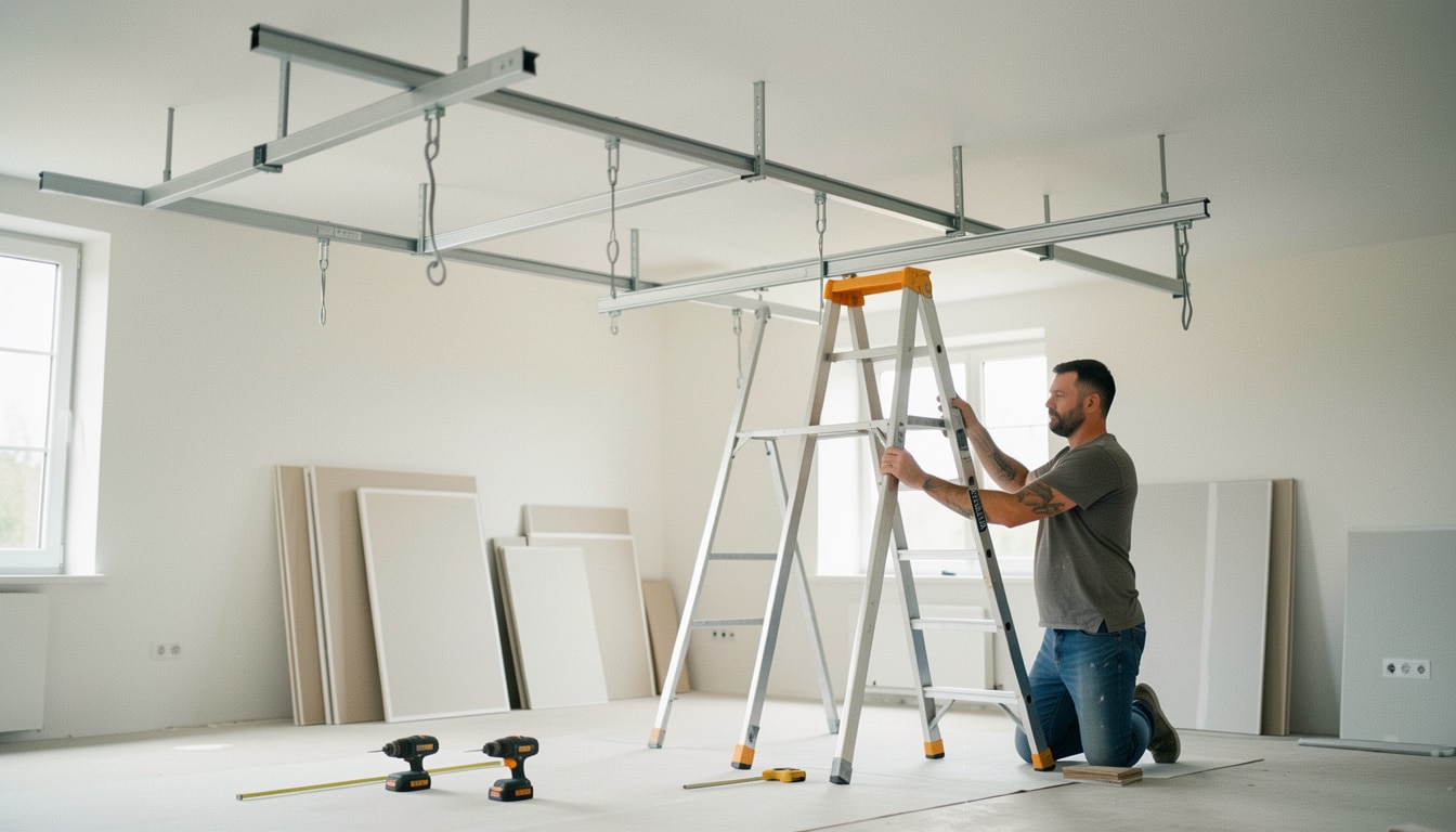 Poser les rails d’un plafond suspendu sans erreur